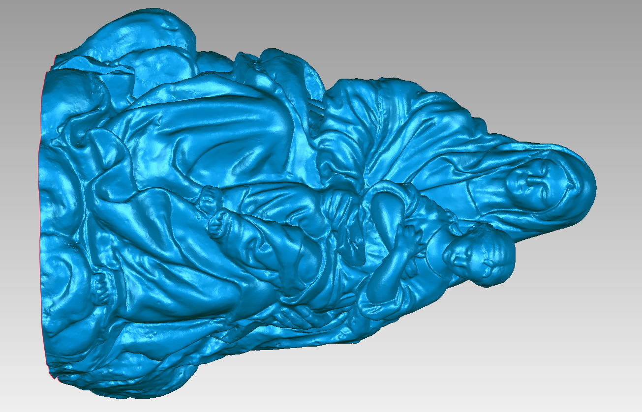 Modelo digital 3D de escultura de Virgen con Niño obtenido mediante escaneado 3D