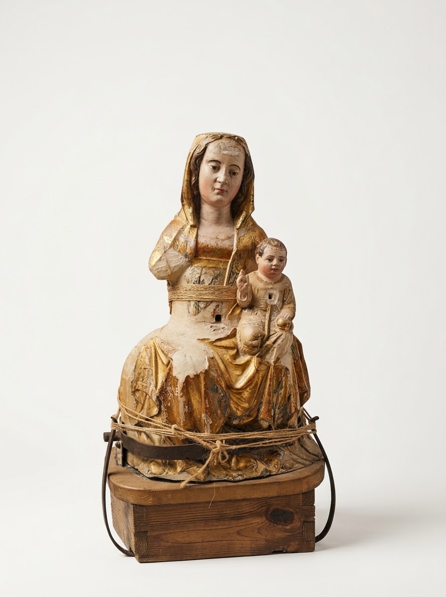 Fotografía de la escultura original antes de la restauración digital